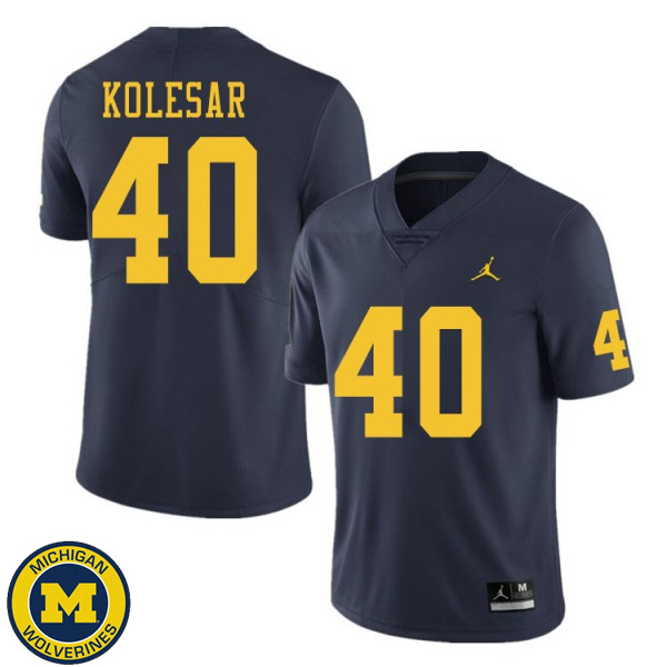 Men Michigan Wolverines #40 Caden Kolesar Navy Player Jersey